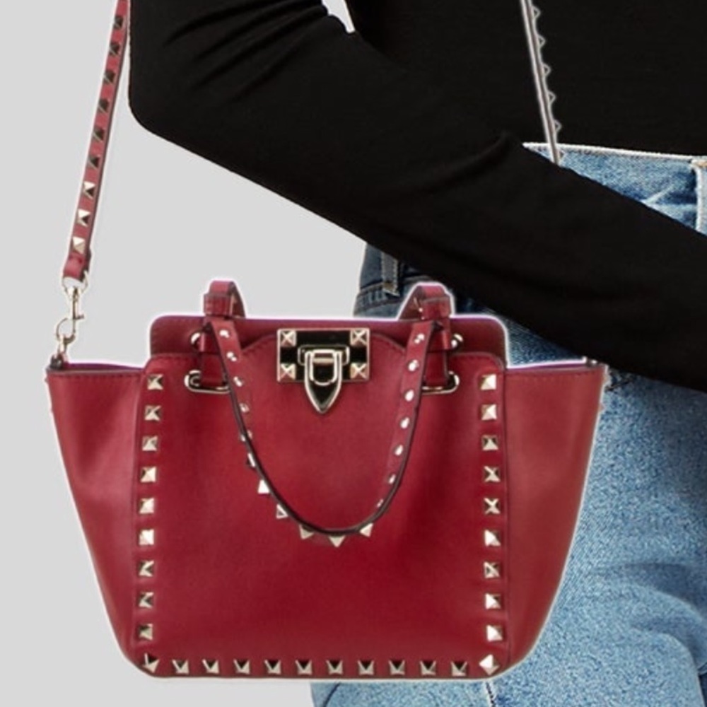 Preloved Valentino Garavani mini Rockstud 2 way bag excellent condition RED - Picture 13 of 13